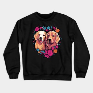 Golden Retriever Couple Valentine Crewneck Sweatshirt